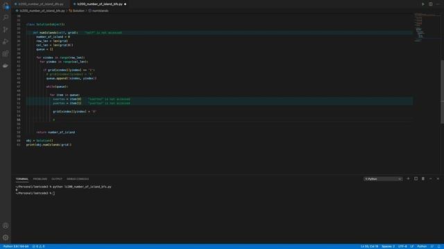 Google Interview Question: Determine number of Islands by using Breadth First Search in Python смотреть онлайн