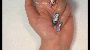 Spirited Away nails / Tutorial nail art/ Унесенные призраками nail art/ Роспись ногтей вручную