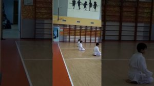 В конце тренировки Школа карате Kuznecov Dojo