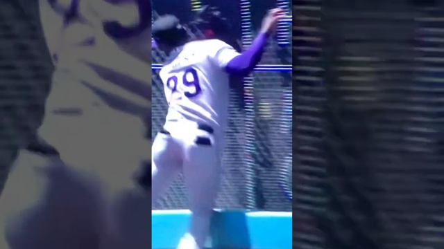 Rockies RF # 29 Jurickson Profar runs into the wall and gets injured. 🤕 Ouch 🤕