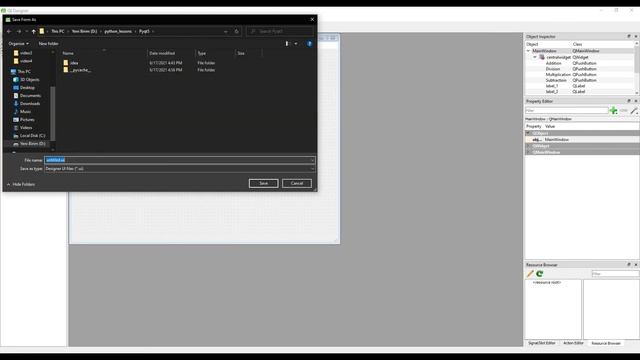 Creating Desktop Apps With Python - Lesson 5 ( Qt Designer - calculator )