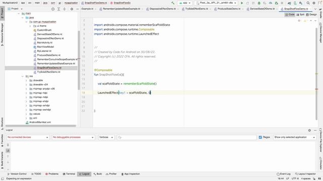 How to use SnapShotFlow in Jetpack Compose | Side-effects in Jetpack-Compose Part 7 | Android