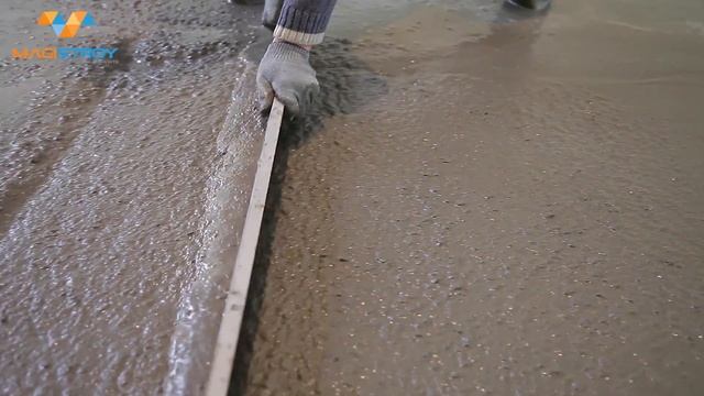Бетонная стяжка пола с композитной арматурой. Цементная стяжка пола