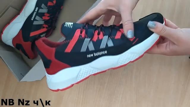 Мужские кожаные кроссовки New Balance Red черные с красным смотреть онлайн