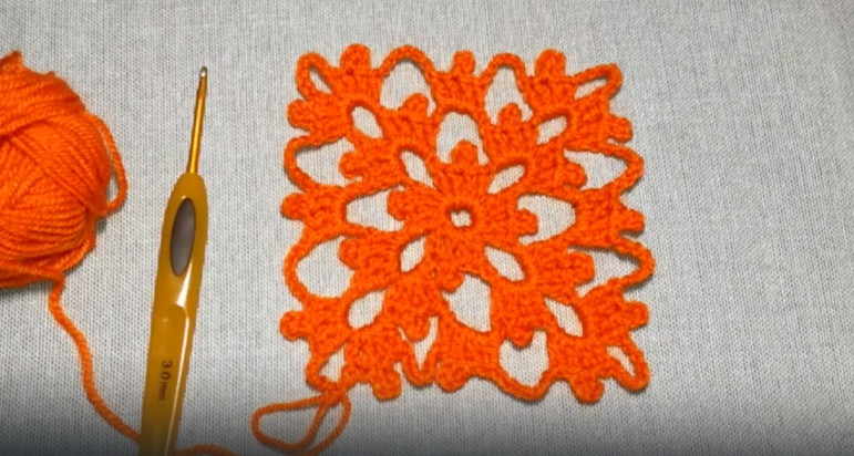 Вязаный мотив крючком для прямого полотна, шалей, туник и пр. смотреть онлайн