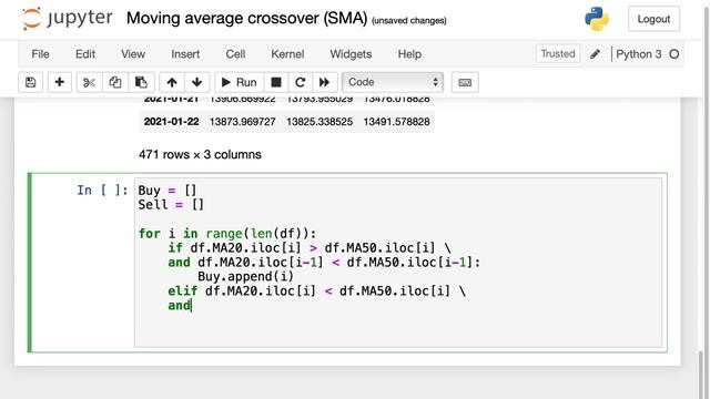Trading moving averages in Python - Simplest algorithmic trading strategy in Python for beginners смотреть онлайн