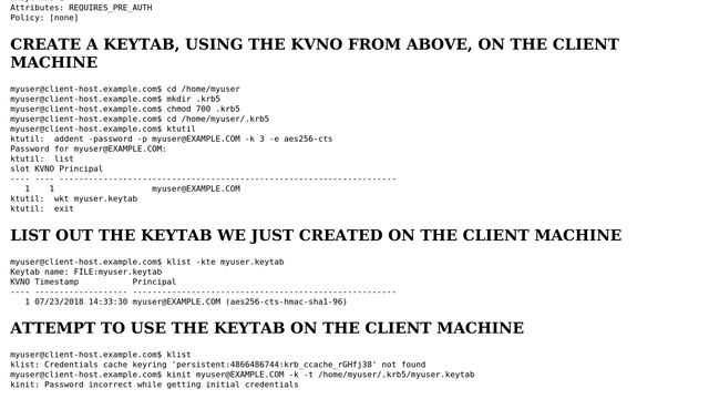 Setting Up a Keytab for a User Fails: "kinit: Password incorrect while getting initial credentials" смотреть онлайн