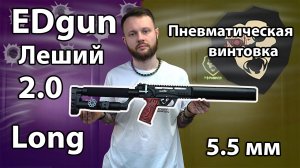 Пневматическая винтовка EDgun Леший 2.0 Long 5.5 мм (350 мм, складной приклад) Видео Обзор