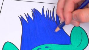 Coloring Trolls Baby Branch Coloring Book Page Prismacolor Colored Pencils | KiMMi THE CLOWN
