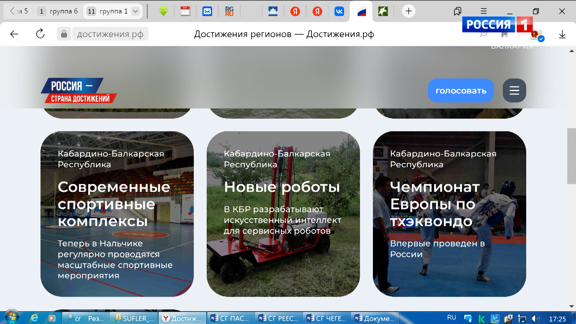 Программа достижения страны. Достижения в приложении.