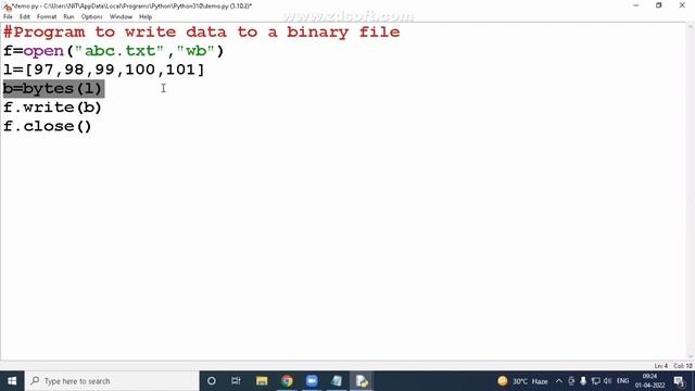 How to data write & read in binary file in #pythonfilehandling program #python #filehandlingprogram