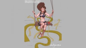 Lara Croft and The Tickling Tentacles - Steps Digital Painting Tutorial