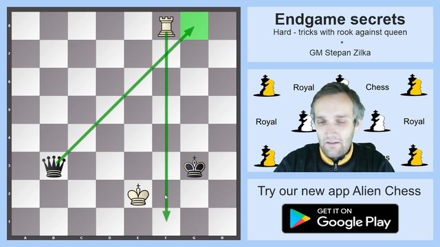 Chess - Endgame secrets - Rook againts Queen - Hard tricks - GM Štěpán Žilka смотреть онлайн