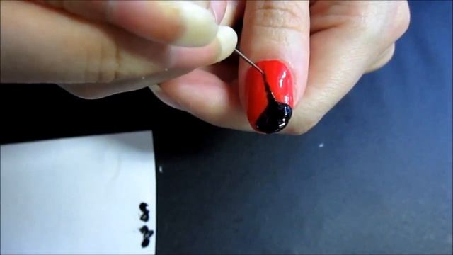 Простой рисунок на ногтях иглой. Божья коровка 1 смотреть онлайн