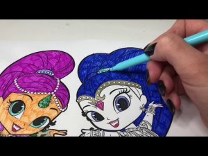 Раскрашиваем Шиммер и Шайн из мультика про Shimmer and Shine джины волшебницы в кувшине