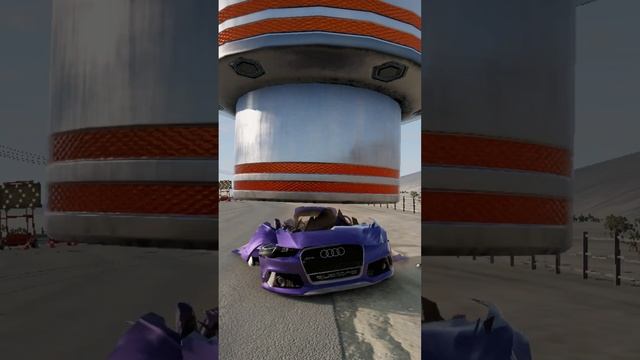 BeamNG Drive - Audi RS6 Bollard crash