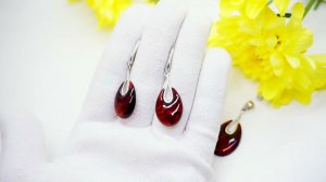 Серебряные серьги и подвеска "Туанди" янтарь родий 925 Ag комплект гарнитур 172 Хорошие Вещи