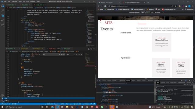Phmta 4 - Events Page: How to build a static website from scratch in HTML and CSS