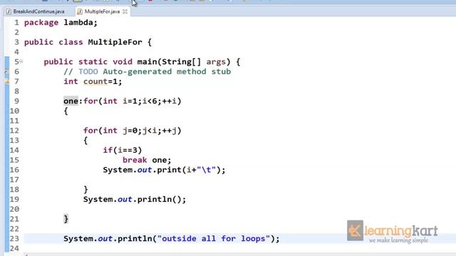 LABELED BREAK AND CONTINUE TUTORIAL JAVA смотреть онлайн