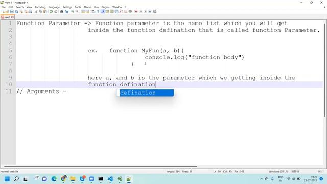 5# JavaScript Function Parameter and Arguments #javascript #javascripttutorial  #parameters