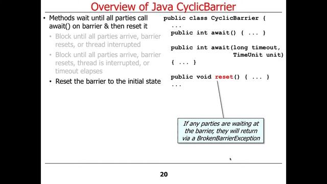 Java CyclicBarrier смотреть онлайн