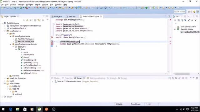 Jersey Rest Webservice Example To return XML