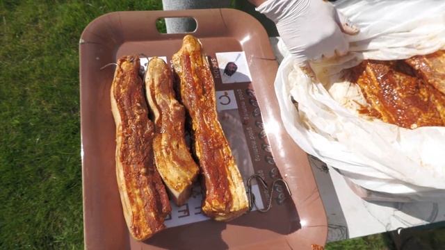 Как КОПТИТЬ САЛО в коптильне горячего копчения! Geräucherter Schweinebauch