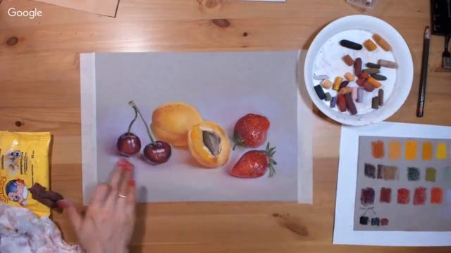 Мастер-класс "Овощи и фрукты в технике сухая пастель" смотреть онлайн