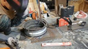 Печь в гараж из дисков