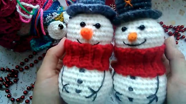 Предновогоднее видео. Вязанные игрушки. #Сова #Снеговик #Лиса #Амигуруми