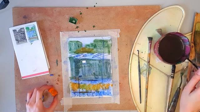 АКВАРЕЛЬНЫЕ ТЕХНИКИ. КАК СОЧЕТАТЬ ЦВЕТА. ОГРАНИЧЕННАЯ ПАЛИТРА