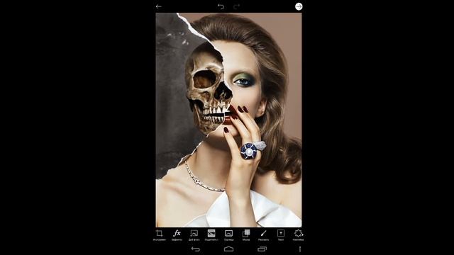 Как сделать половину лица черепом | Редактирование в PicsArt смотреть онлайн