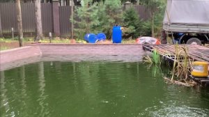 Подготовка пруда к зиме.
