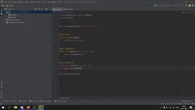 Дискорд бот на питоне #2 очистка, хелп смотреть онлайн