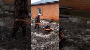 Мотоблок "Патриот-Калуга". Обкатка по последнему льду)