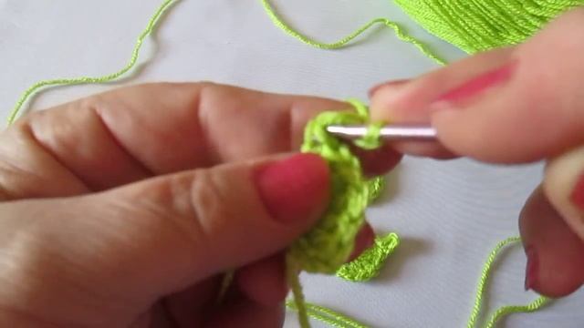 Листочек для розы крючком