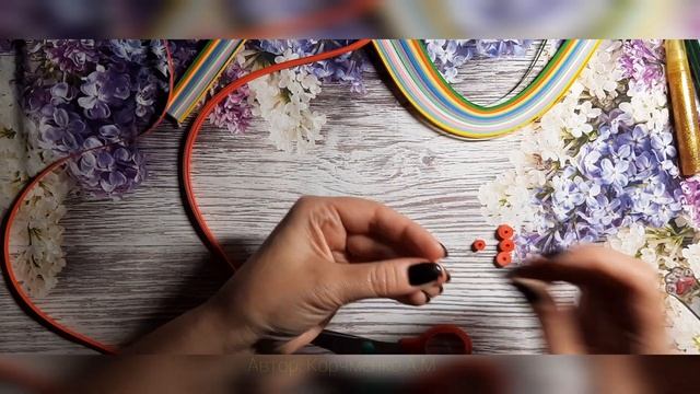 Аплікація "Гілка горобини" у техніці "квілінг". смотреть онлайн