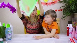 4 СЛАЙМА без КЛЕЯ Как сделать Лизуны из шампуня, зубной пасты? Рецепты от подписчиков