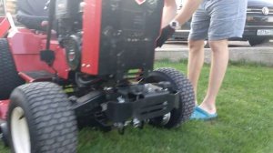 Установка косилки/ деки на садовый трактор Митракс Т10.