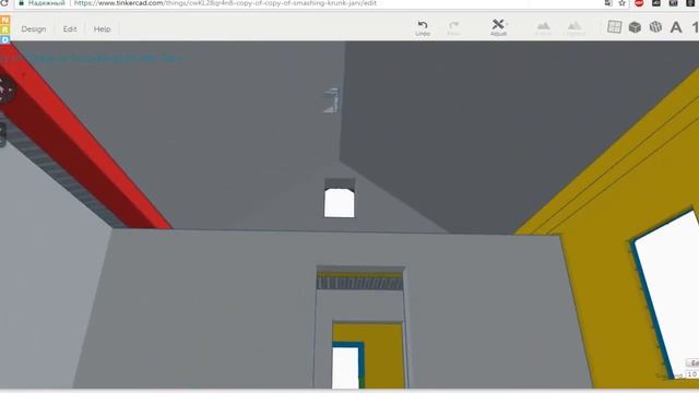 Макет деревянного дома. Модель в tinkercad