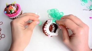 3Д ТОРТ - ШКАТУЛКА из резинок  Лумигуруми. Rainbow Loom 3D Cake Loomigurumi.