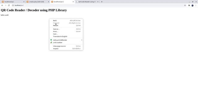 QR Code Reader / Decoder using PHP Library