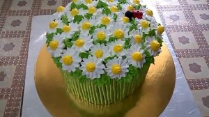 торт букет ромашек