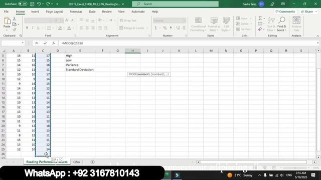 Exp19_Excel_Ch08_ML2_Reading_Scores | Exp19 Excel Ch08 ML2 Reading Scores | Myitlab Pearson