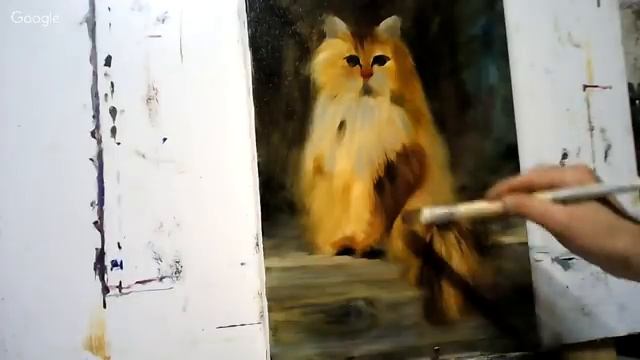 ? ХуДоЖнИкИ Рисуем вместе пушистую кошку маслом / Художник Вугар Мамедов смотреть онлайн