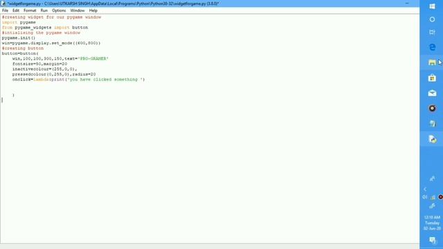 Creating a widget [?] for pygame window || Pro-Gramer || #cswithpython