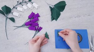 금강초롱꽃 종이꽃 만들기/우리나라 특산 식물/주름지 종이꽃/ spotted bellflower paper flower with crepe paper