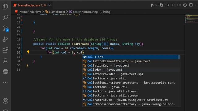 Beginner java name search program | 2d array practice | capture user input #java #javaprogramming