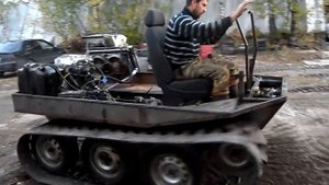 Самодельный Гусеничный Вездеход с мотором от оки.