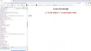 e object || event object  || event.target.value in JavaScript